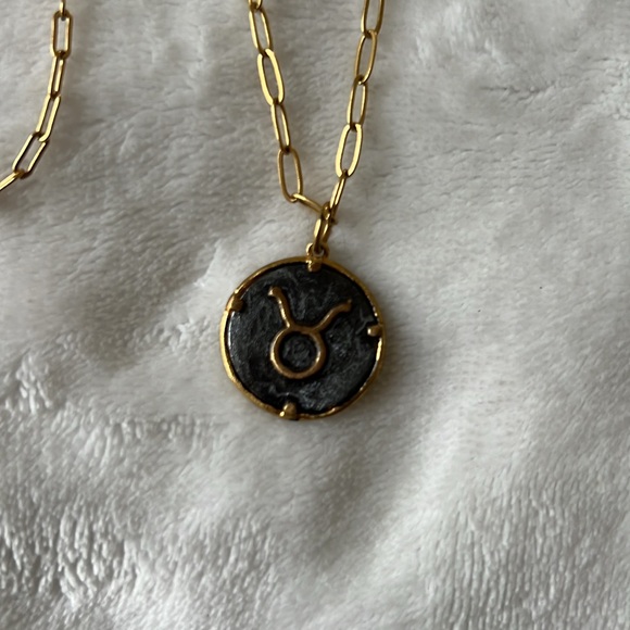 Beautiful Taurus, zodiac karma and luck necklace, gold plated 18” - Picture 2 of 5